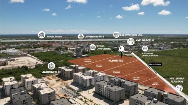 Terreno en Venta en Bávaro-Punta Cana, USD$ 3,125,000