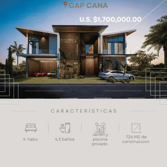 Villa de Lujo en Cap Cana, USD$ 1,700,000
